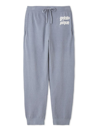 Men's Air Moco Logo Jacquard Lounge Pants by Gelato Pique in light blue with drawstring waistband, ideal for comfort and lounging.