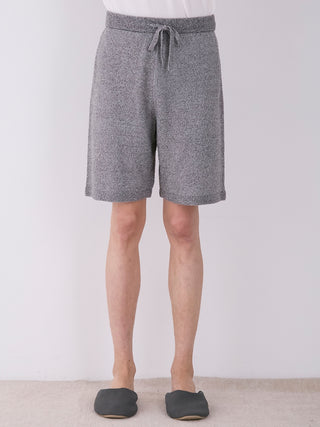 MEN'S Melange Casual Knit Lounge Shorts in GRAY, Men's Loungewear Shorts at Gelato Pique USA.