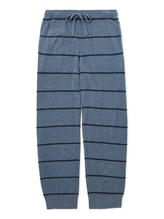 Men's Hot Smoothie Pajama Pants in blue with dark horizontal stripes, crafted from warm, breathable fabric by Gelato Pique.