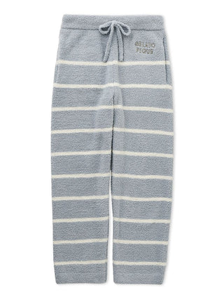 Cozy premium Gelato Pique USA men's powder gray striped lounge pants, soft fluffy loungewear for comfortable sleepwear.