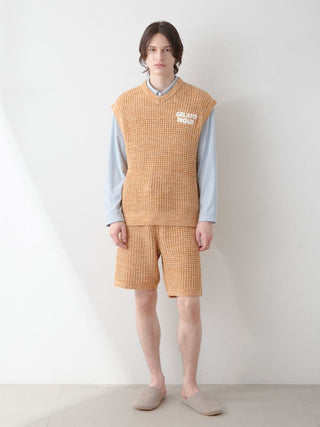 Mens Melange Waffle Knit Shorts