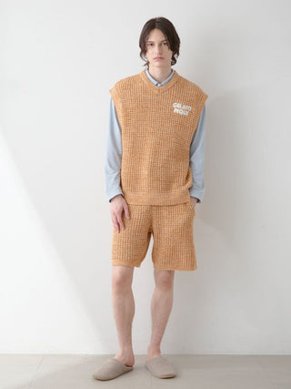 Mens Melange Waffle Knit Shorts