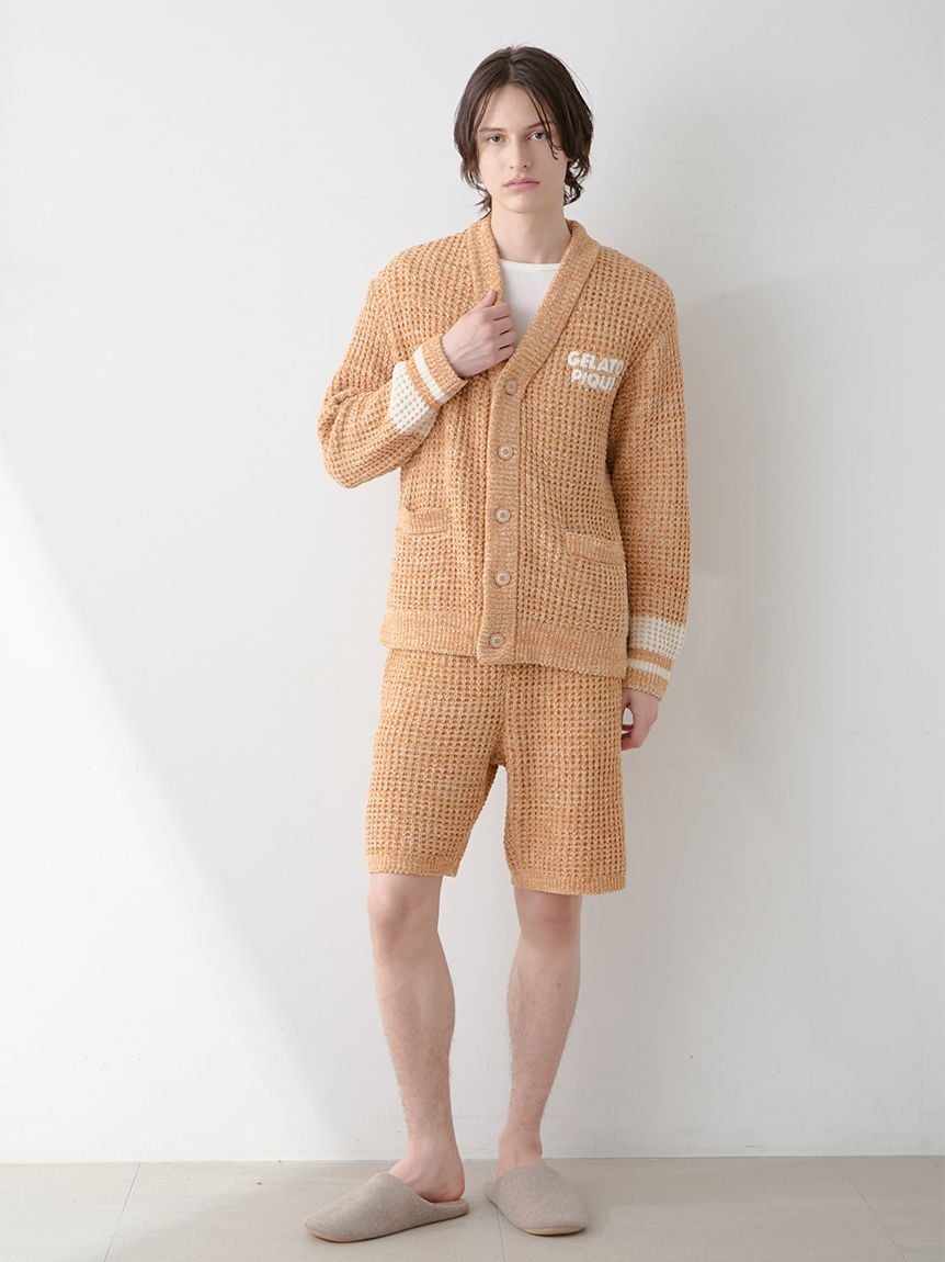 Mens Melange Waffle Knit Shorts