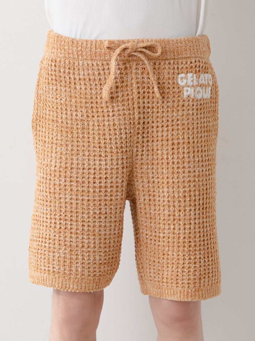 Mens Melange Waffle Knit Shorts - Main Image