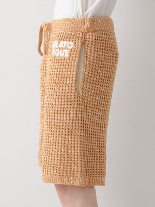 Mens Melange Waffle Knit Shorts