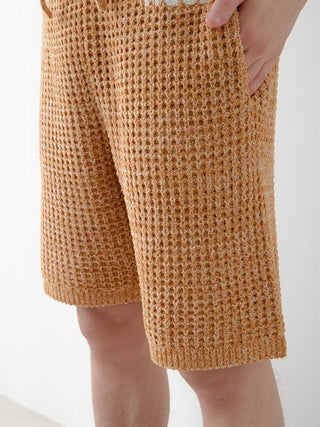 Mens Melange Waffle Knit Shorts