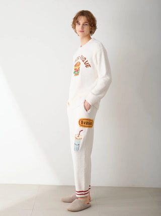 [Hirano Toshiyuki] Men's Powder Hamburger Jacquard Long Pants