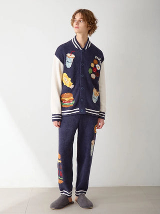 [Hirano Toshiyuki] Men's Powder Hamburger Jacquard Long Pants