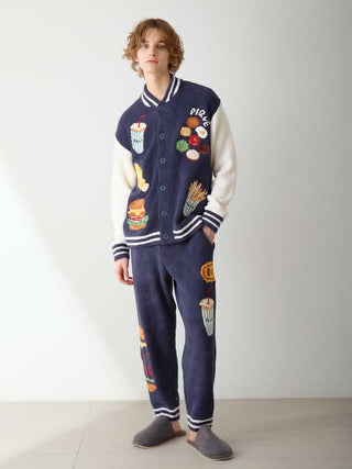[Hirano Toshiyuki] Men's Powder Hamburger Jacquard Long Pants