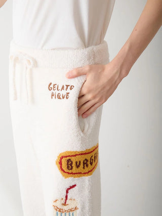 [Hirano Toshiyuki] Men's Powder Hamburger Jacquard Long Pants