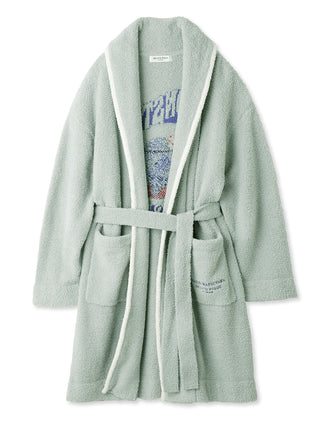 KAZUSA MATSUYAMA Monster Luxury Shawl Collar Bath Robe in Green, Luxury Loungewear Men's Robes at Gelato Pique USA