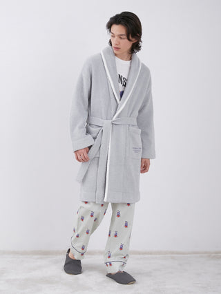 KAZUSA MATSUYAMA Monster Luxury Shawl Collar Bath Robe in Dark Gray, Luxury Loungewear Men's Robes at Gelato Pique USA