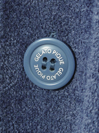 Close-up of a Gelato Pique button on a Durable Smoothie Button Up Cardigan showcasing the cozy, textured fabric.