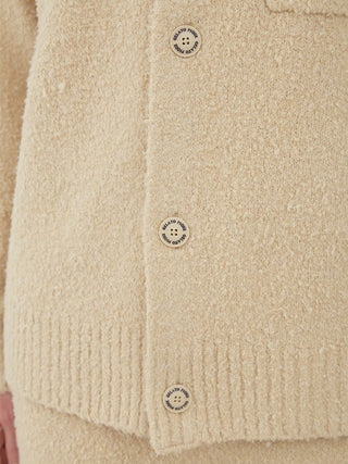 Boucle Men's Button Up Cardigan in beige, Comfy and Luxury Men's Loungewear Cardigan at Gelato Pique USA.