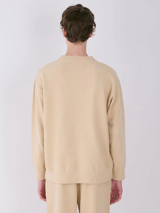 Back view of MENS Air Moco Logo Sweatshirt in cream color, showcasing comfortable lounge wear from Gelato Pique.