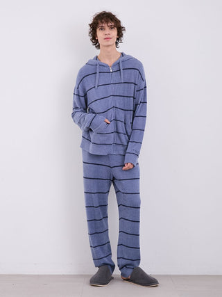 MEN'S Hot Smoothie Zip Up Hoodie in Blue, Men's Loungewear Hoodies & Sweatshirts Zip-ups & Pullovers at Gelato Pique USA