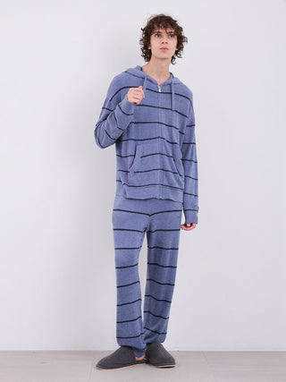 MEN'S Hot Smoothie Zip Up Hoodie in Blue, Men's Loungewear Hoodies & Sweatshirts Zip-ups & Pullovers at Gelato Pique USA