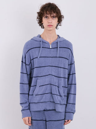 MEN'S Hot Smoothie Zip Up Hoodie in Blue, Men's Loungewear Hoodies & Sweatshirts Zip-ups & Pullovers at Gelato Pique USA