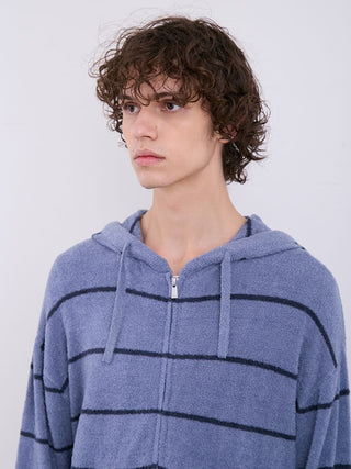 MEN'S Hot Smoothie Zip Up Hoodie in Blue, Men's Loungewear Hoodies & Sweatshirts Zip-ups & Pullovers at Gelato Pique USA