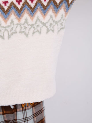 Powder Fair Isle Jacquard Pullover Sweater in Ivory, Men's Pullover Sweaters at Gelato Pique USA