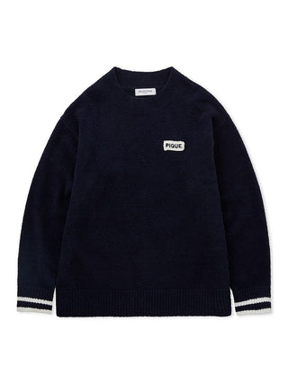 Men's Baby Moco Pullover Sweater in navy by Gelato Pique, featuring a soft, plush texture and relaxed fit for ultimate comfort and style.