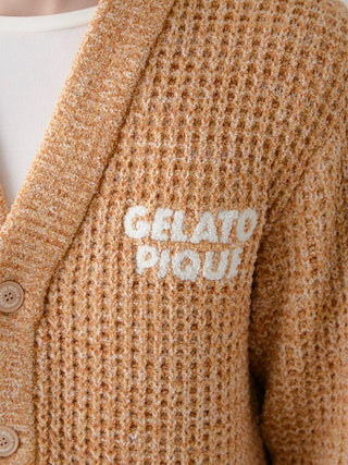 Mens Melange Waffle Knit Cardigan