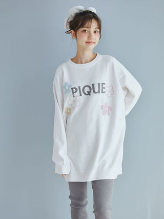 Airy Moco Flower Logo Jacquard Mini Dress & Mocore Leggings in Ivory, Women's Loungewear Set at Gelato Pique USA