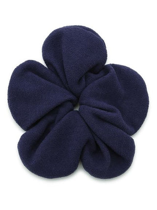 Airy Moco Flower Hair Scrunchie in Navy, Women's Loungewear Hair Accessories, Hair Clips, Headbands, Hair Ties at Gelato Pique USA