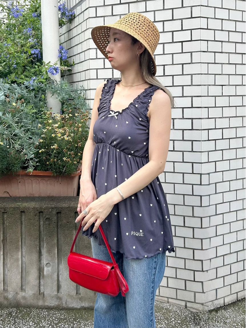 Cool-touch Heart Tank-top With Built-in Bra