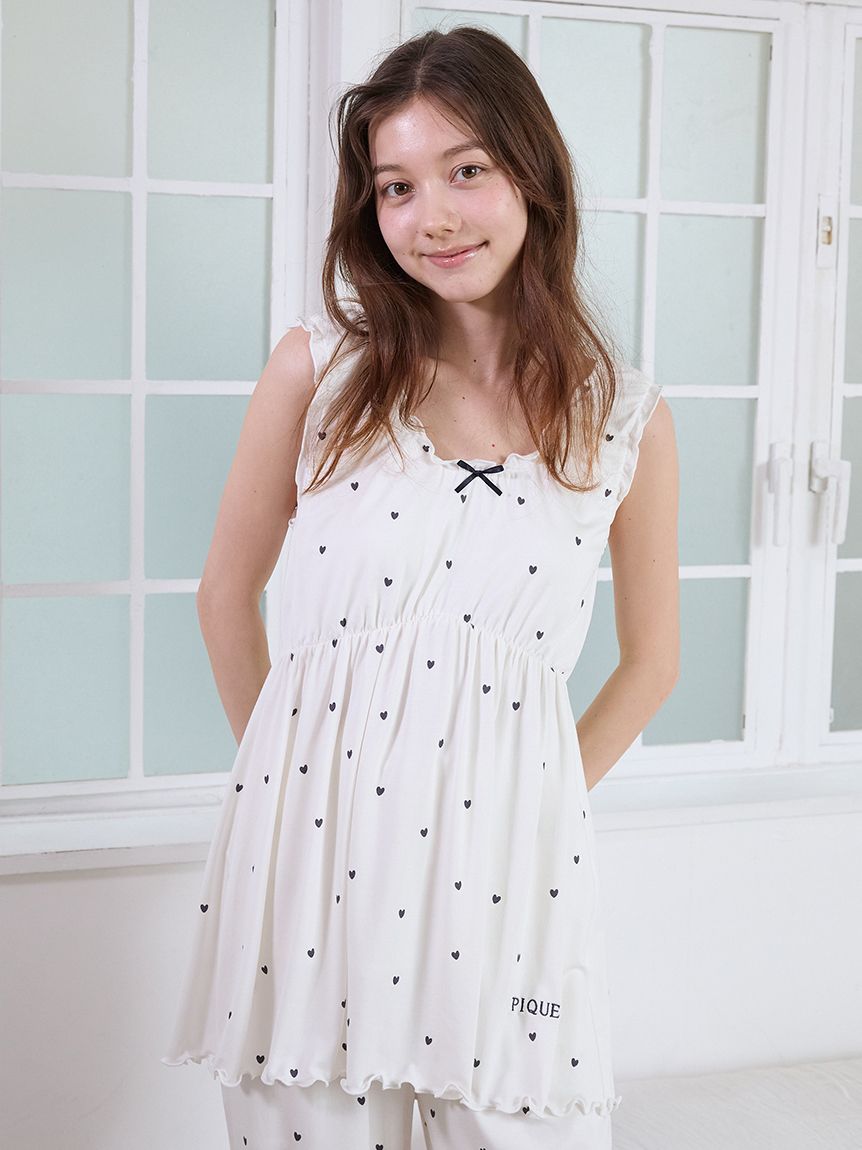 Cool-touch Heart Tank-top With Built-in Bra