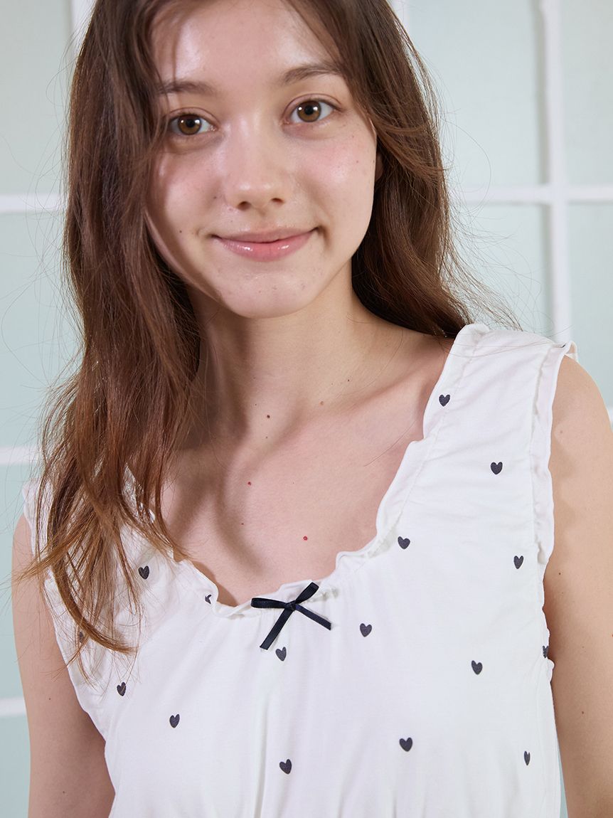 Cool-touch Heart Tank-top With Built-in Bra