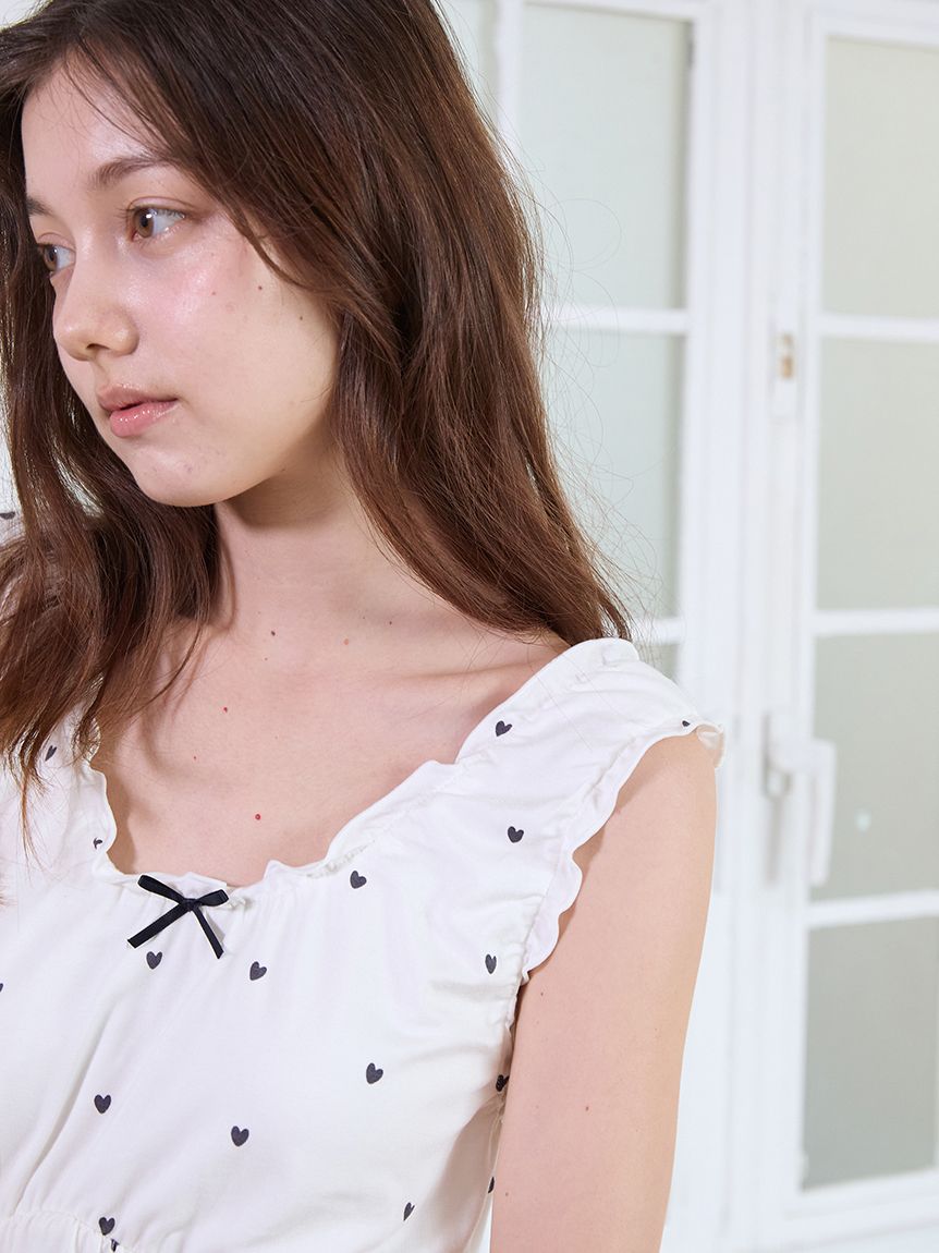 Cool-touch Heart Tank-top With Built-in Bra