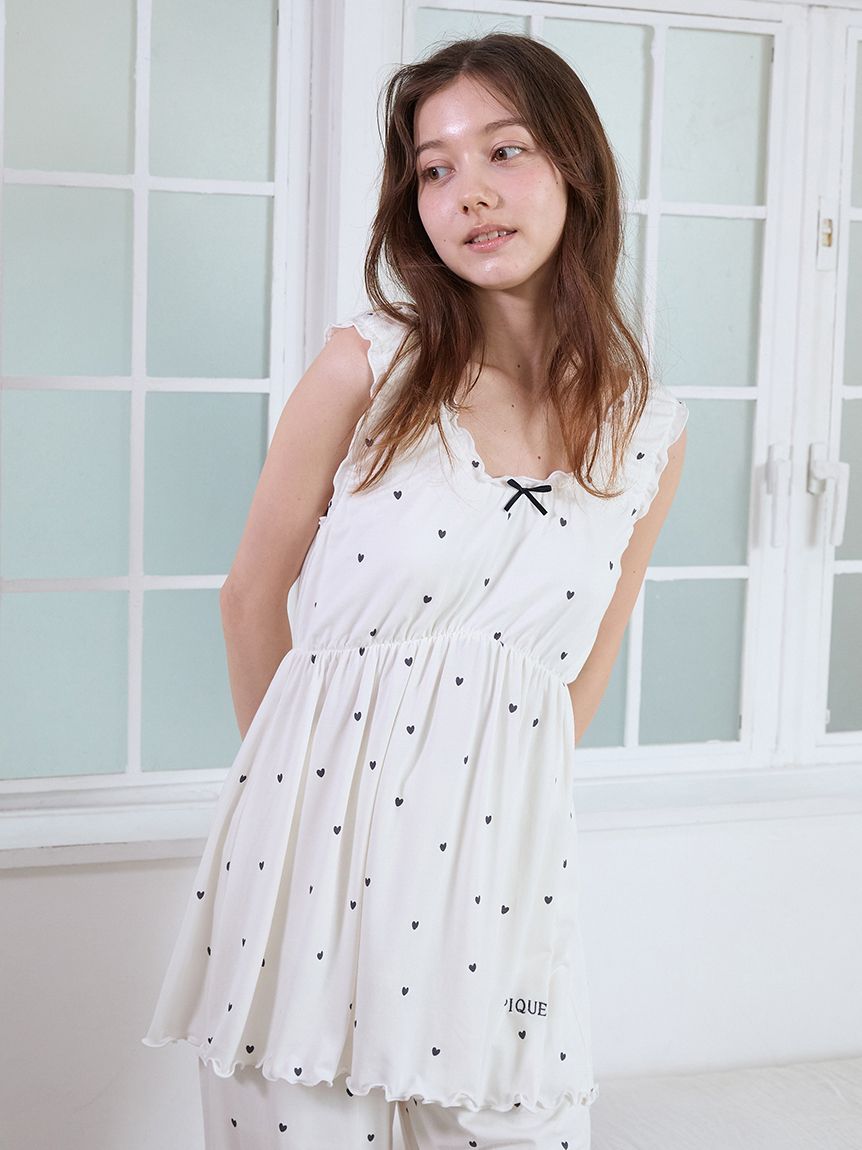 Cool-touch Heart Tank-top With Built-in Bra