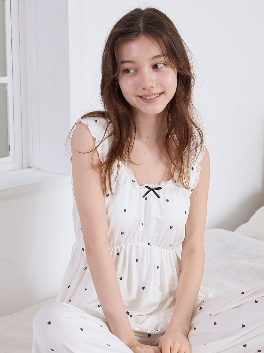 Cool-touch Heart Tank-top With Built-in Bra