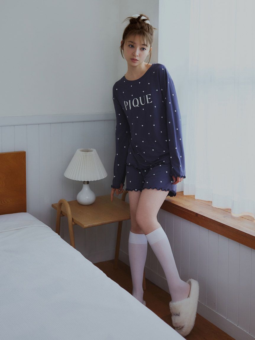 Cool-touch Heart Logo T-Shirt & Shorts Set
