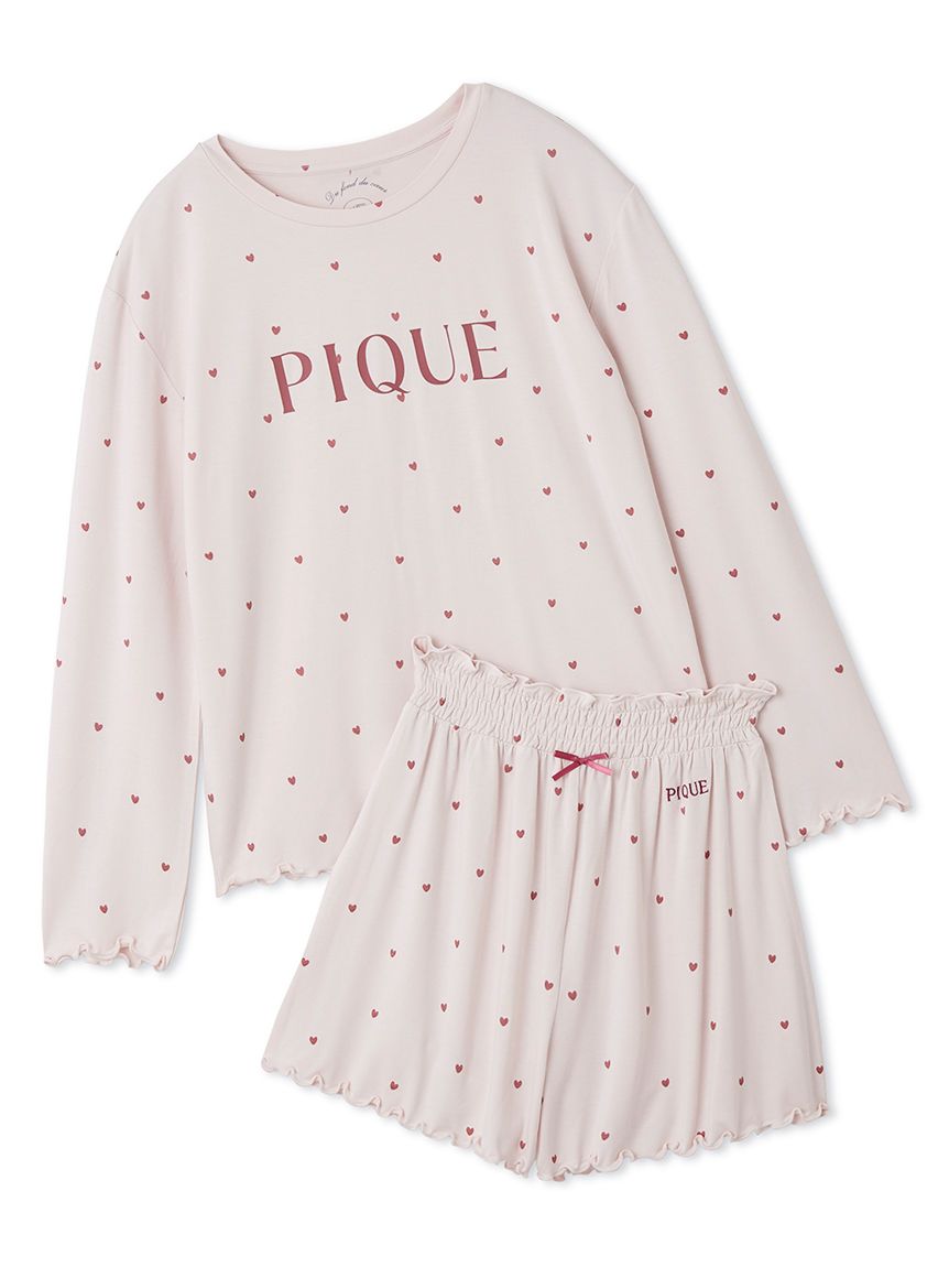Gelato Pique's pink  pajama with heart pattern pajama set