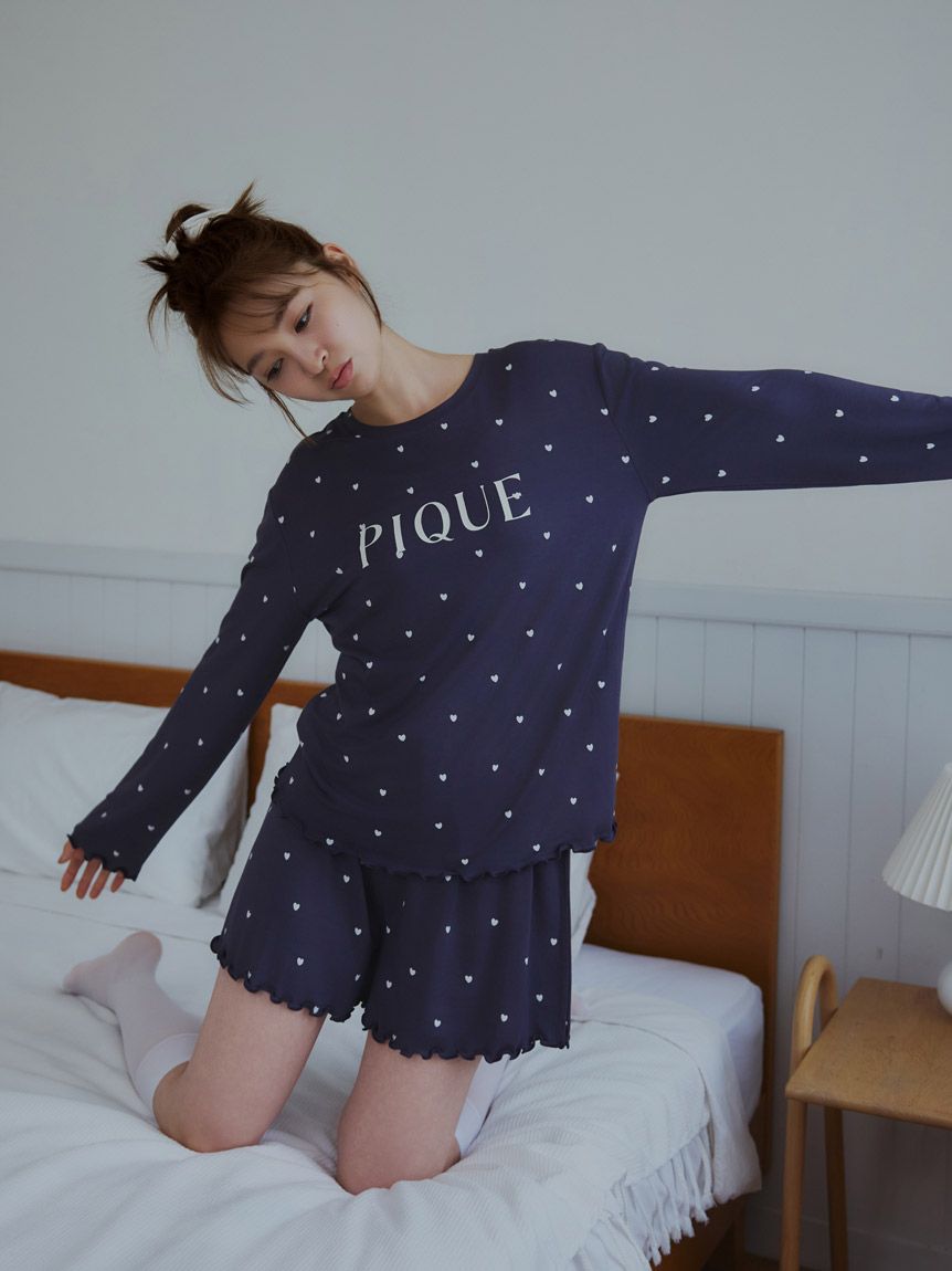 Cool-touch Heart Logo T-Shirt & Shorts Set