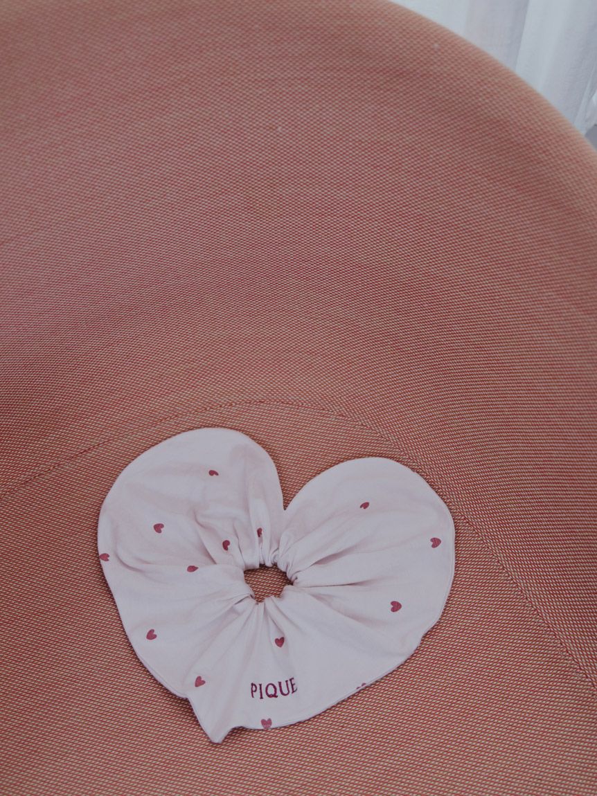 Logo Embroidered Heart Hair Scrunchies