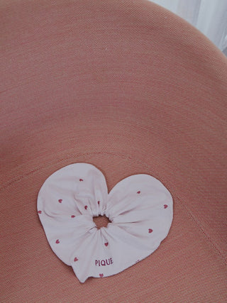 Logo Embroidered Heart Hair Scrunchies