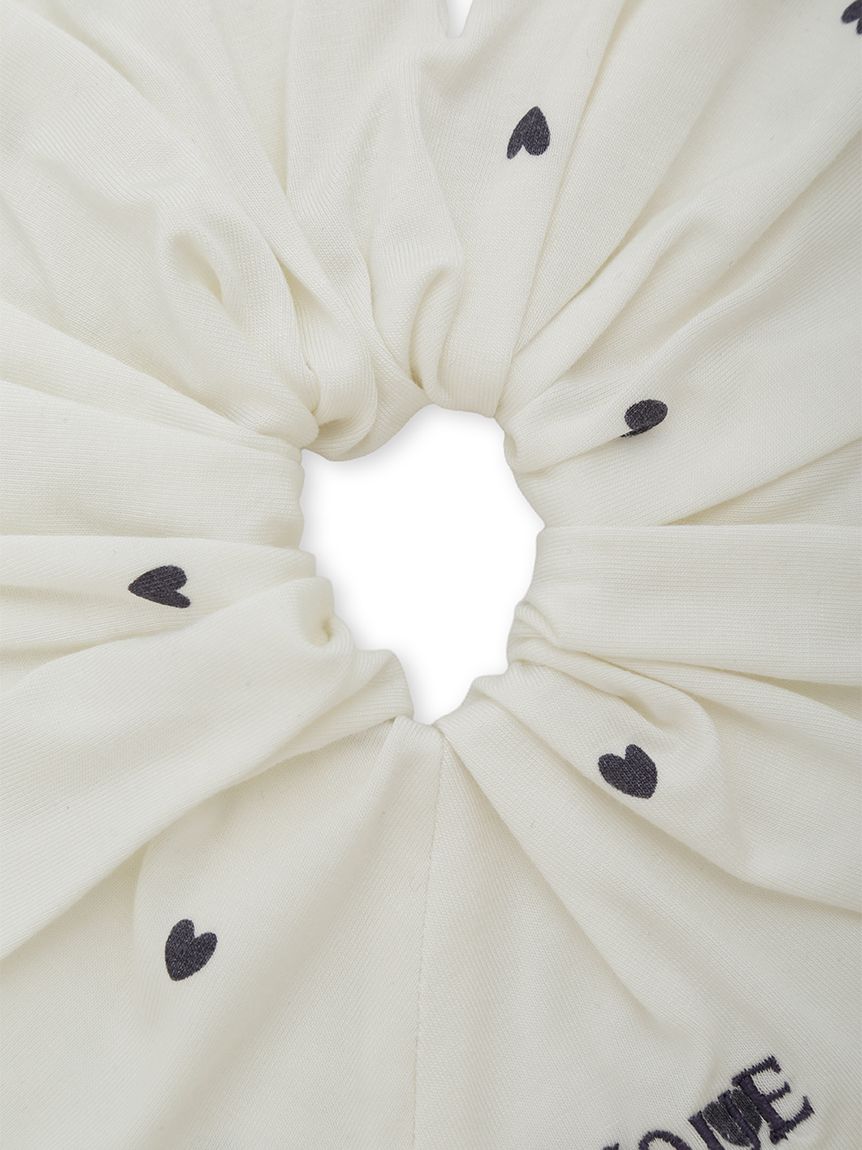Logo Embroidered Heart Hair Scrunchies