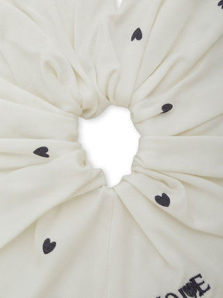 Logo Embroidered Heart Hair Scrunchies