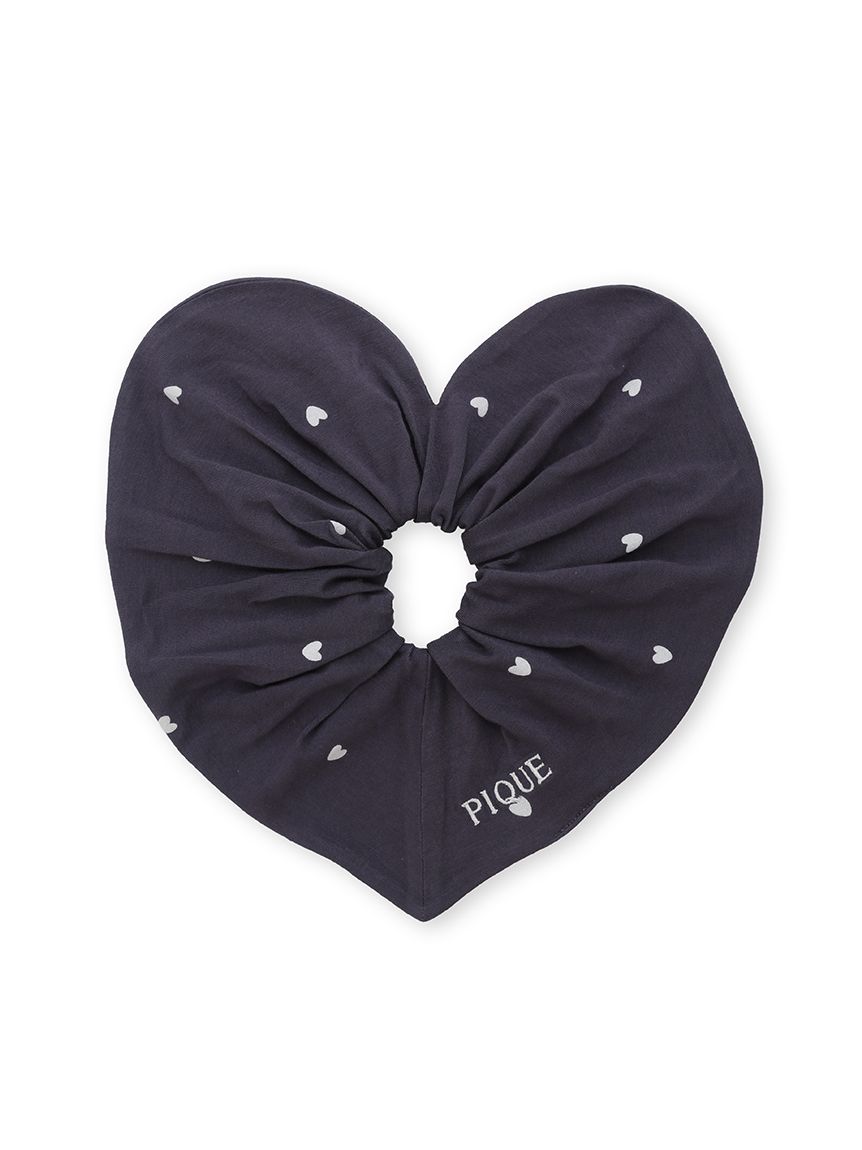 Logo Embroidered Heart Hair Scrunchies