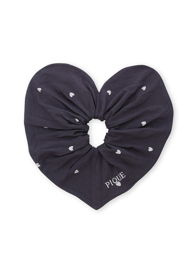 Logo Embroidered Heart Hair Scrunchies gelato pique