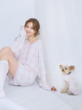 Checkered Cardigan & Shorts Set