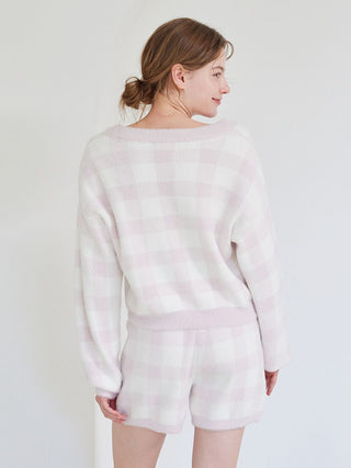 Checkered Cardigan & Shorts Set