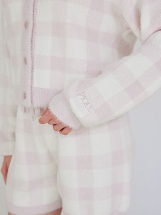 Checkered Cardigan & Shorts Set