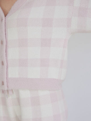 Checkered Cardigan & Shorts Set