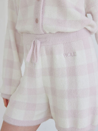 Checkered Cardigan & Shorts Set