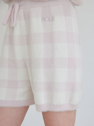 Checkered Cardigan & Shorts Set