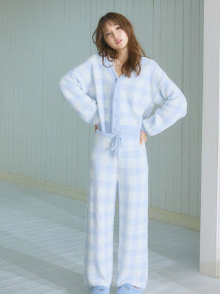 Checkered Cardigan & Long Pants Set